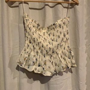 Floral strapless top